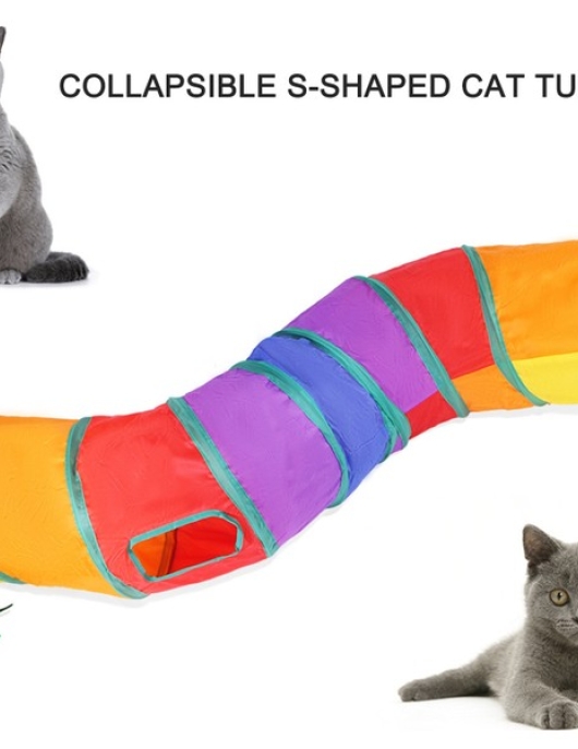 Gahome Rainbow S-Shaped Cat Tunnel Toys Viraj Pet