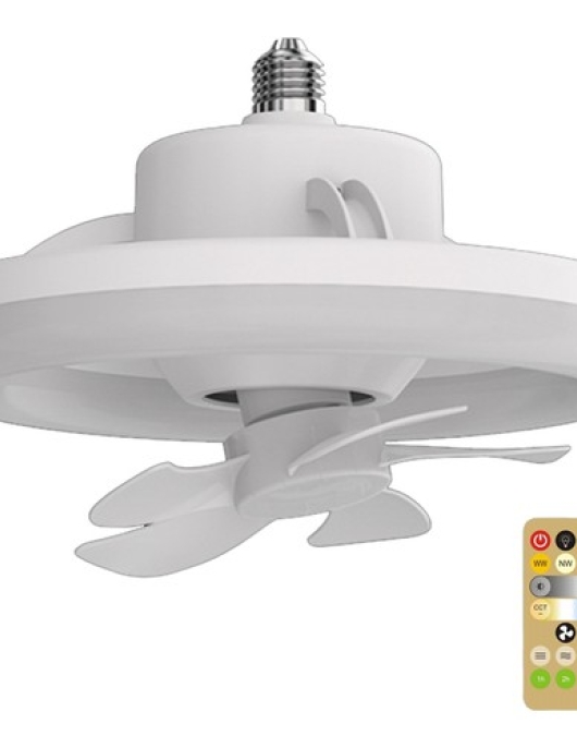 Archive 360° Rotating Ceiling Fan Light E27 Smart Fan Remote Control LED Fan Light Living Room Bedroom Top 48W