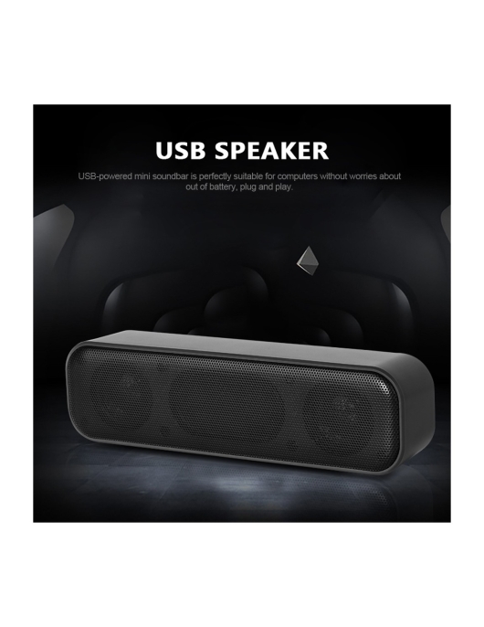 USB Powered Soundbar Desktop Speaker Wired Computer