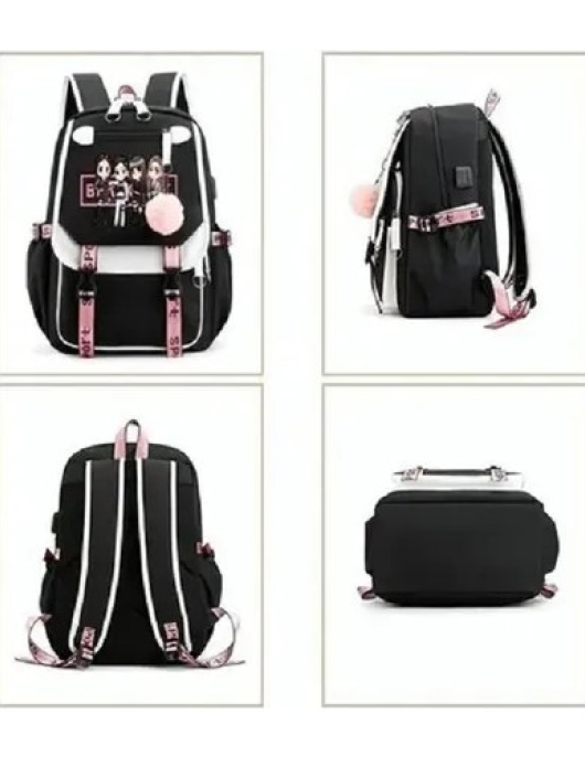 Blackpink Themed Backpack with USB Port