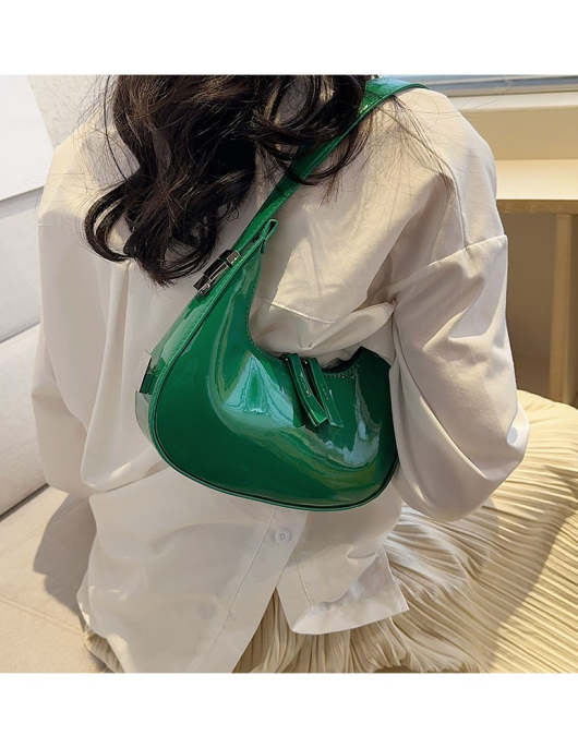 Female patent leather bright shoulder bag armpit bag