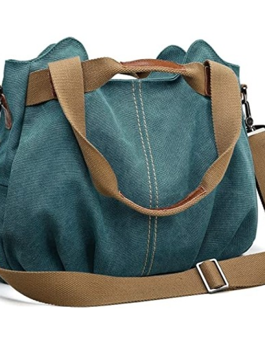 Woman Daily Vintage Canvas shoulder bag with top handle