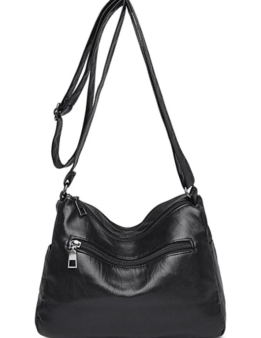 Soft leather large capacity female shoulder bag