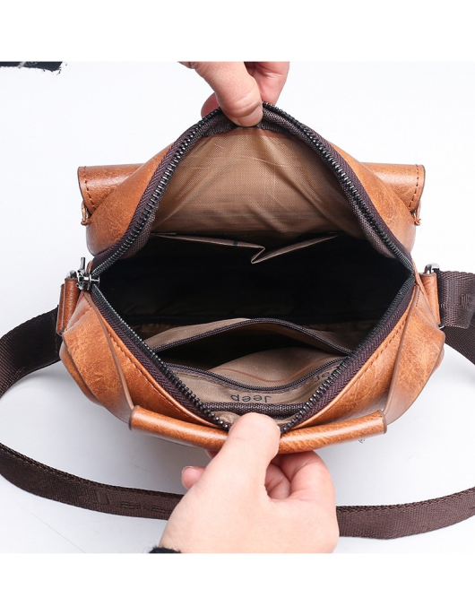 Men's leather shoulder bag