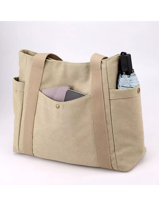 Canvas Bag Simple Shoulder Bag Large Capacity Computer Bag Tot Bag