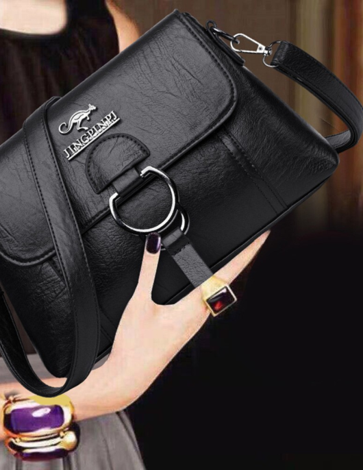 Woman Big Leather Shoulder Bag -