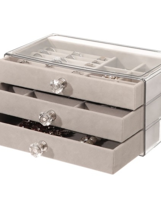 Kewendashiye Multi -Layered Drawer Jewelry Organizer - Gray