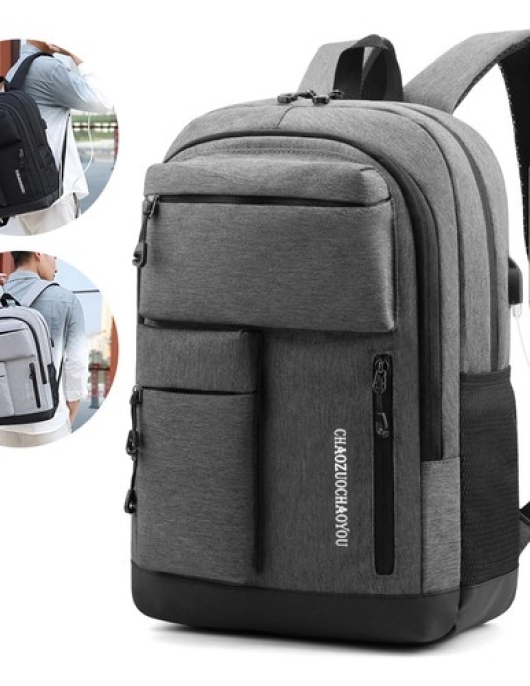 X -Man USB Charger Input Computer Backpack - Gray