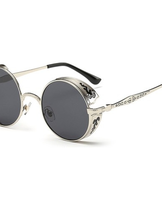 ZSYKD Men's Round Retro Sunglasses - Silver