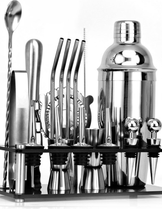 Stainless Steel Cocktail Set - Silver