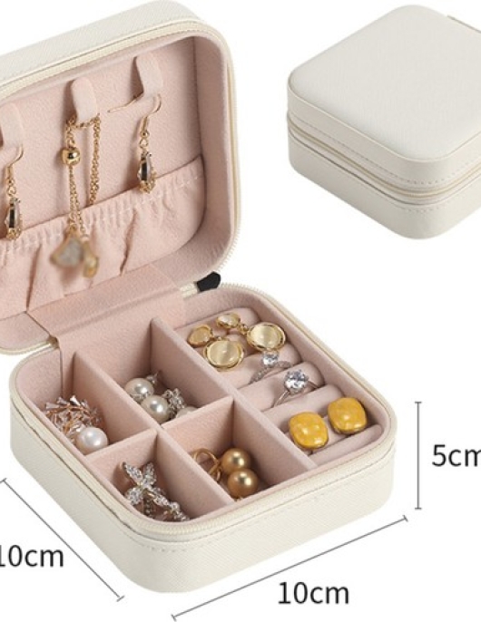 Buyfun Portable Mini Part Jewelery Box - Light Pink