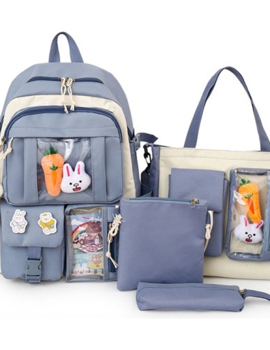 Easy Home New School Bag Four Piece Girl Sweet Style Korean Cute Secondary School Student Backpack ()