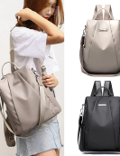 Woman Khaki Waterproof Oxford Fabric Travel Backpack