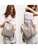 Woman Khaki Waterproof Oxford Fabric Travel Backpack