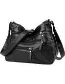 Soft leather large capacity female shoulder bag