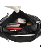 Soft leather large capacity female shoulder bag