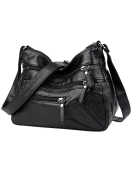 Soft leather large capacity female shoulder bag