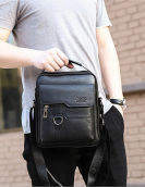 Men's leather shoulder bag