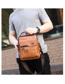 Men's leather shoulder bag