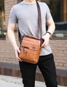 Men's leather shoulder bag